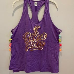 Zumba Fitness I Sweat Glitter Open Side Tank in size XL